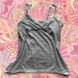 Vintage gray and white polkadot